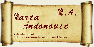 Marta Andonović vizit kartica